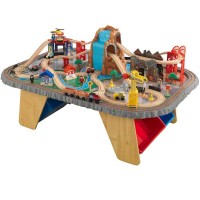 Set trenulet Waterfall Junction KidKraft cu masa de joaca din lemn Set trenulet Waterfall Junction KidKraft cu masa de joaca din lemn